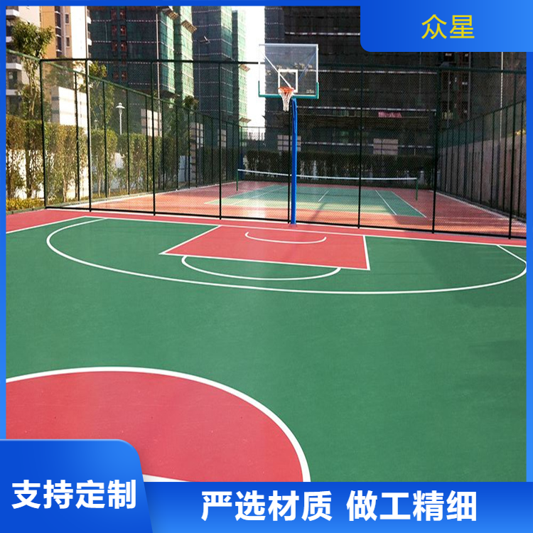 酒泉市橡胶跑道篮球场硅PU - 厂家